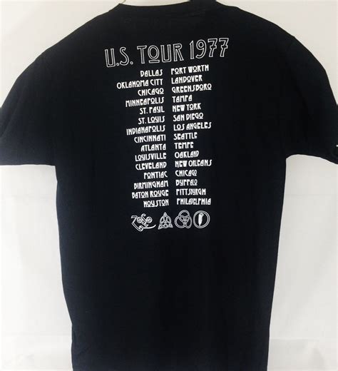 Led Zeppelin 1977 Usa Tour Black Rock T Shirt In 2020 Concert