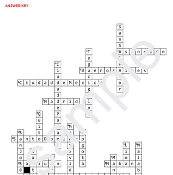 Crossword Puzzle Crucigr Ma Los Pa Ses Hispanohablantes Y Sus Capitales