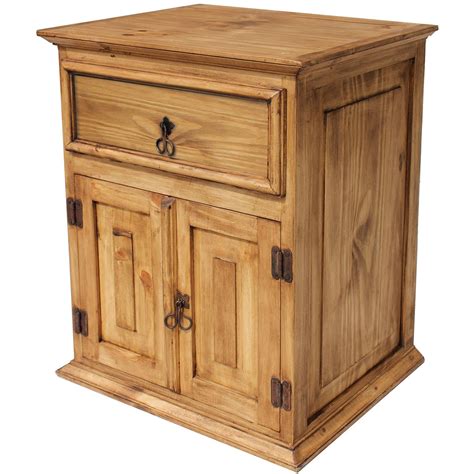 Rustic Pine Collection Two Door Nightstand Bur03