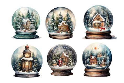 Christmas snow globes By Marine Universe | TheHungryJPEG