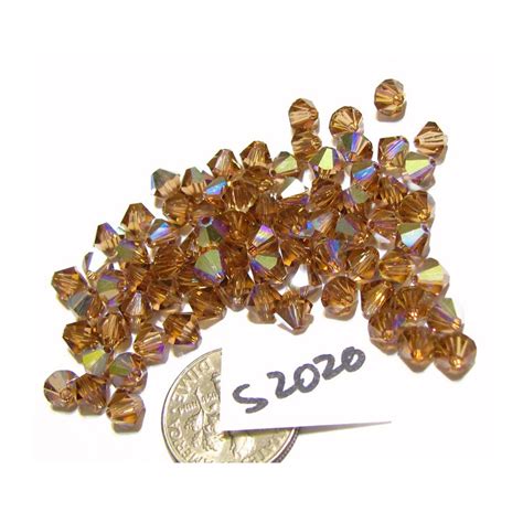 S Swarovski Bicone Bead Light Colorado Topaz Ab Mm