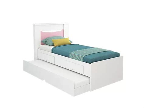 Cama nido doble Cimol Móveis Barbara 1 plaza color blanco rosa