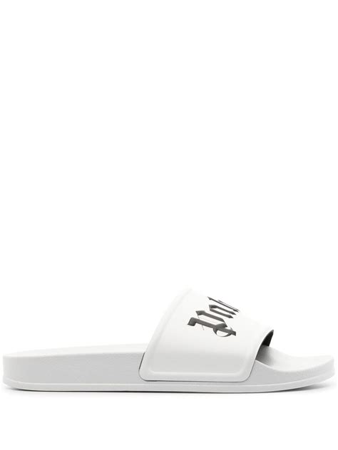 Palm Angels Logo Print Slides Farfetch