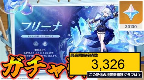 ライブ同時接続数グラフ『フリーナを無課金石でガチャる男【原神】 』 Livechart