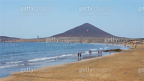 Views Of The Popular Beach Of El Medano Tenerife Canary Islands