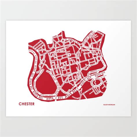 Chester Street Map Art Print by Elliot Morgan | Society6