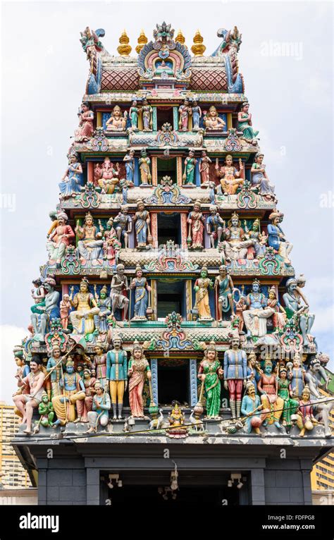 Entrance Tower Of The Dravidian Styled Hindu Sri Mariamman Temple