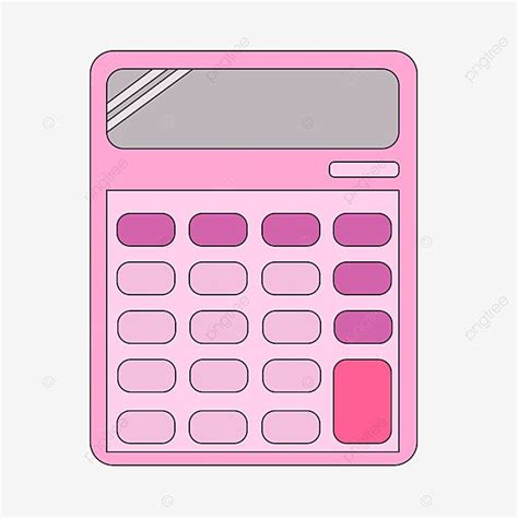 A Pink Calculator Is Shown On A White Background Illustration Cartoon