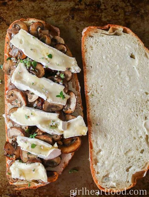 Mushroom Brie Grilled Cheese Sandwich Girl Heart Food