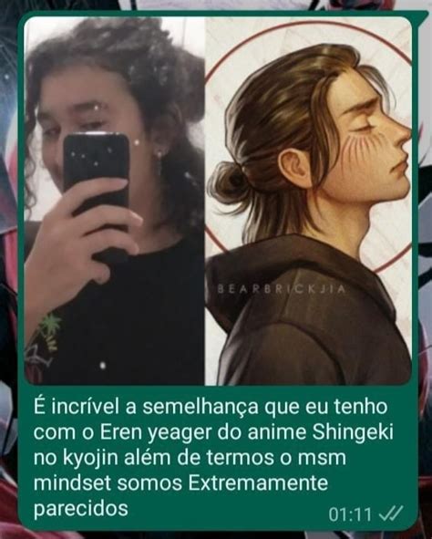 TA É incrível a semelhança que eu tenho o Eren yeager do anime