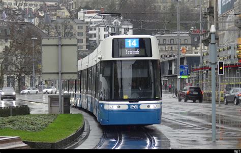 Vbz Tram Be Unterwegs Auf Der Linie Am