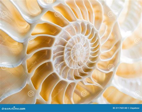 An Amazing Fibonacci Pattern in a Nautilus Shell Stock Photo - Image of ...