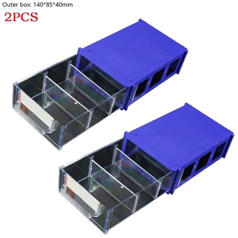 2PCS Stackable Plastic Hardware Parts Storage Boxes Component Screws ...