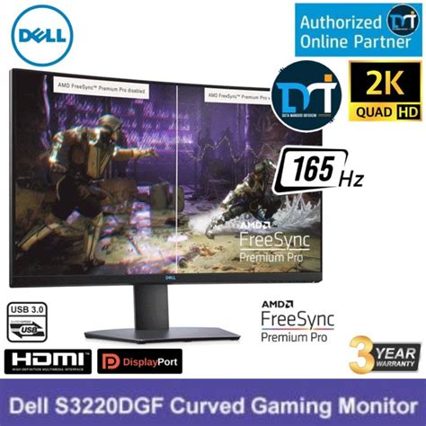 Jual Dell S3220DGF 32 Inch Curved LED QHD 165Hz FreeSync Gaming