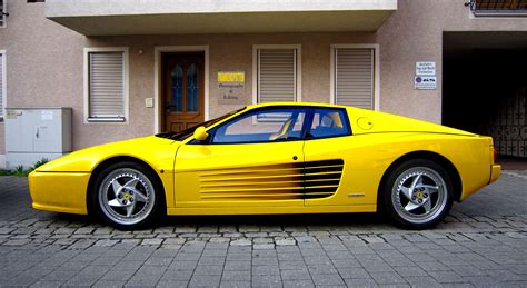 Ferrari Testarossa 512 Tr F512 M Supercars Cars Italia Jaune Yellow Wallpapers Hd