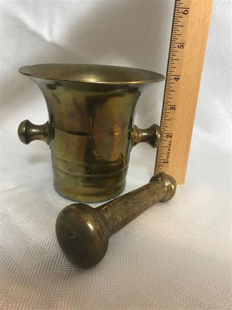 Vintage Brass Mortar And Pestle Two Sizes African Brass Heavy Brass Etsy