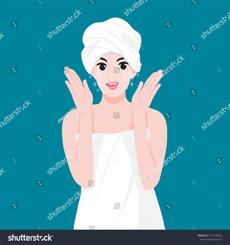 Young Beautiful Woman Applying Facial Mask Stock Vector Royalty Free