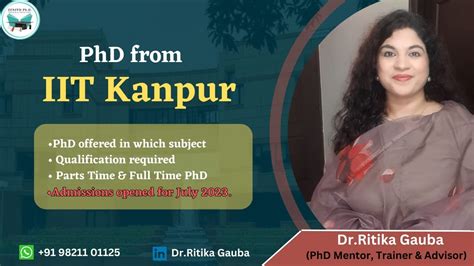 Phd From Iit Kanpur Subjects Eligibility Part Full Time Phd