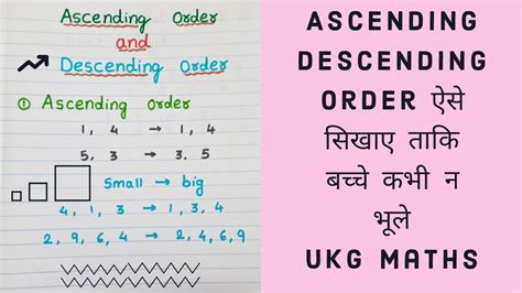 बच्चों को Ascending Descending Order कैसे सिखाएं How To Teach Ascending Descending Order Youtube