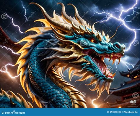 A Highly Realistic Chinese Dragon In Various Environments Stock