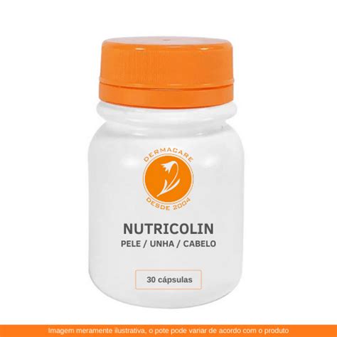 Nutricolin 200mg C Biotina Cabelo Pele E Unhas 30 Cápsulas Dermacare Farmácia De