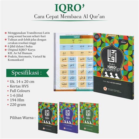 Buku Iqro Milenial Disertai Latin Cara Cepat Membaca Alquran Full Color