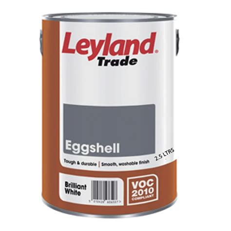 Leyland Oil Based Eggshell Brilliant White 2 5Ltrs Ref 264575