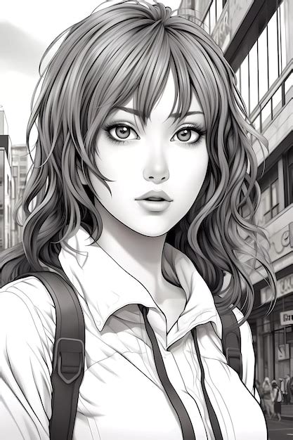 Premium Photo Anime Girl Coloring Page Unleash Your Creativity With