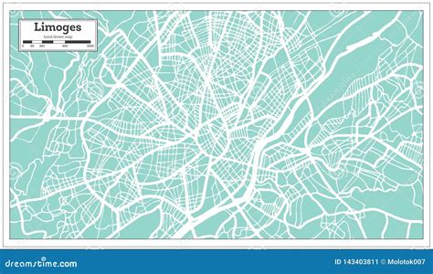 Limoges France City Map In Retro Style Outline Map Cartoon Vector