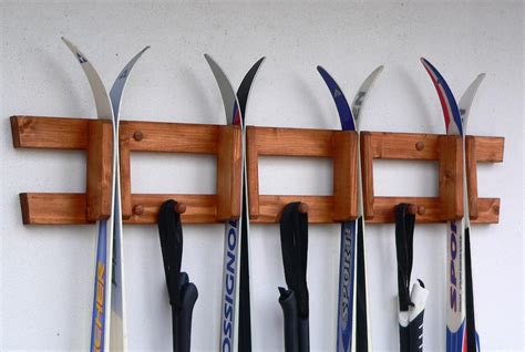 Wall Mounted Wooden Rack For Crosscountry Skis Ski Rack Ski Etsy Canada