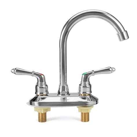 Modern Chrome Cold Hot Water Double Sink Mixer Tap Bathroom Kitchen