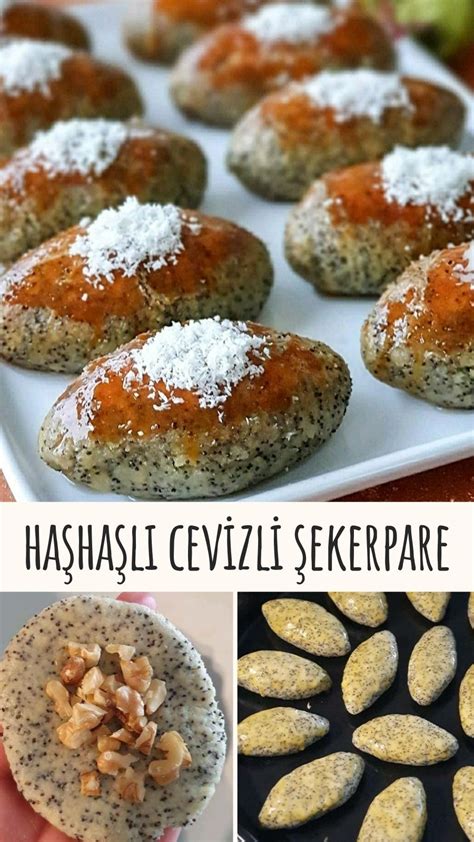 Haşhaşlı Cevizli Şekerpare Nefis Yemek Tarifleri Recipe Dessert