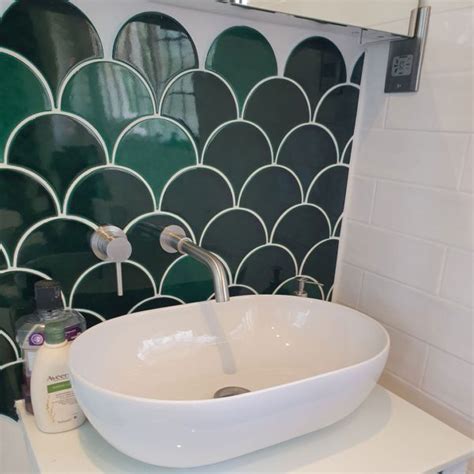 Fish Scale Green Ceramic Tile Otto Tiles Design