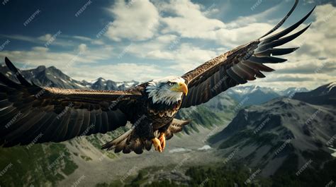 Premium AI Image | A bald eagle flying in the sky