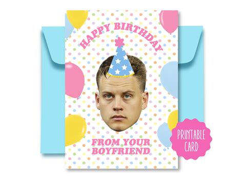 Joe Burrow Birthday Card Joe Burrow Card Joe Burrow Funny Card Joe ...