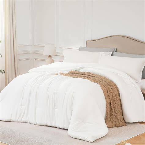 Amazon Quataly King Comforter Set White 3PCS Soft Lightweight