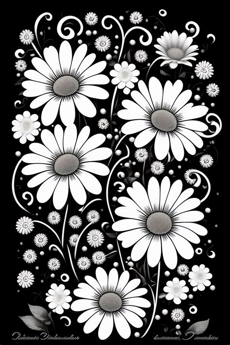 Lexica Mándala de flores para colorear en blanco y negro fondo blanco