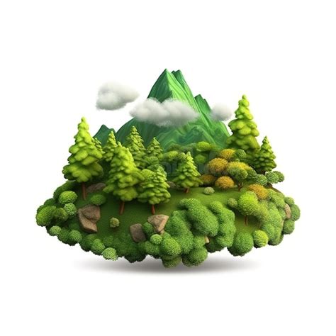 Uma Ilustra O Digital De Uma Paisagem Montanhosa Rvores Verdes E