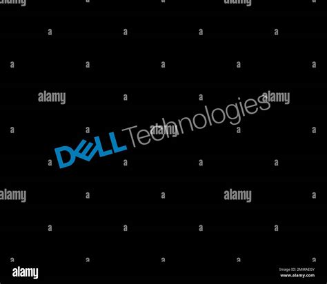 Dell Technologies, rotated, black background, logo, brand name Stock ...