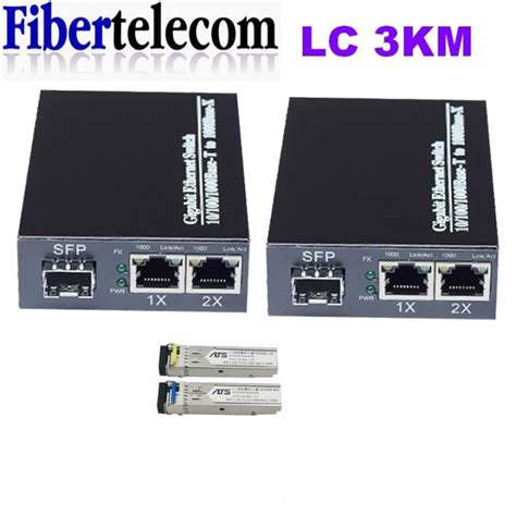 1 Pair Fiber Optical Media Converter 1 Port Sfp To 2 Rj45 With 1 Pair