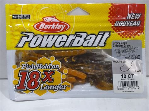 Berkley Powerbait 3 Crazy Legs Chigger Craw Alabama Craw Color Nip