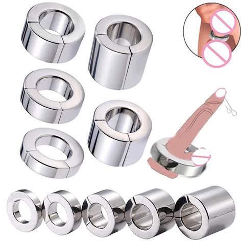 Stainless Steel Scrotum Pendant Ball Stretcher Device Magnet Testis