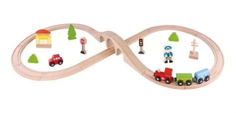 Pista De Trenes Madera Tren Juguete Juego Didactico Magnific