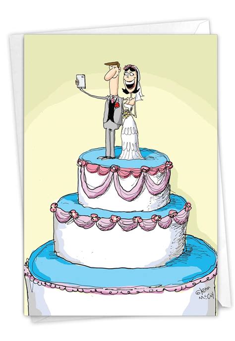 Nobleworks Cake Selfie Wedding Congratulations Greeting Card With