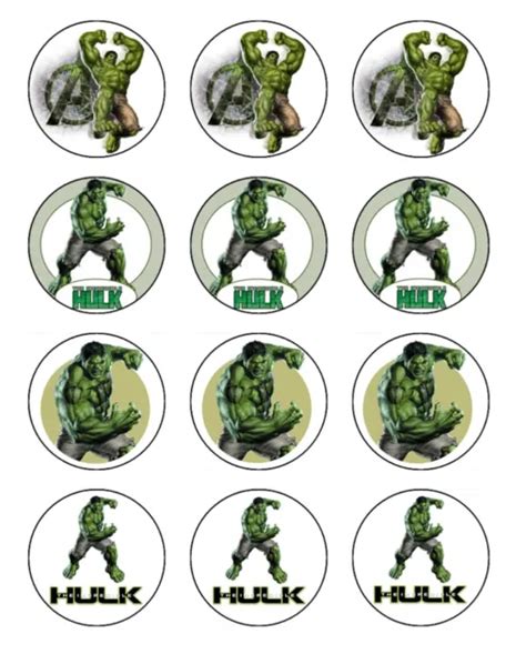 Hulk Avengers Cake Topper Edible Birthday Cupcake Decoration Eur