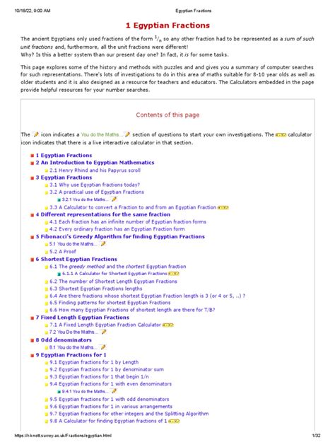 Egyptian Fractions | PDF | Elementary Mathematics | Numbers