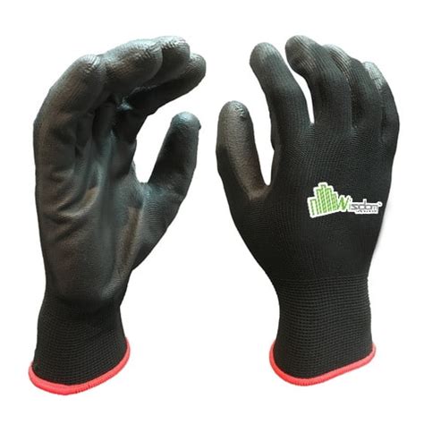 Black Polyurethane Pu Coated Gloves Ws Wisdom Safety