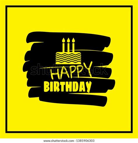 Illustration Vector Happy Birthday Text Design Stock Vector Royalty