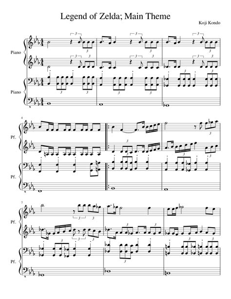 The Legend of Zelda - Main Theme [4 hands piano] Sheet music for Piano (Piano Duo) | Musescore.com