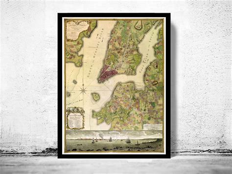 Old Map of New York 1770 Vintage Map Wall Map Print - VINTAGE MAPS AND ...